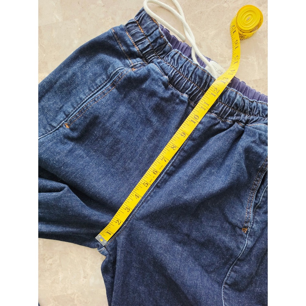 Pilcro Anthropologie Wide Leg Drawstring Utility Denim Jeans Dark Wash Small - Picture 8 of 12